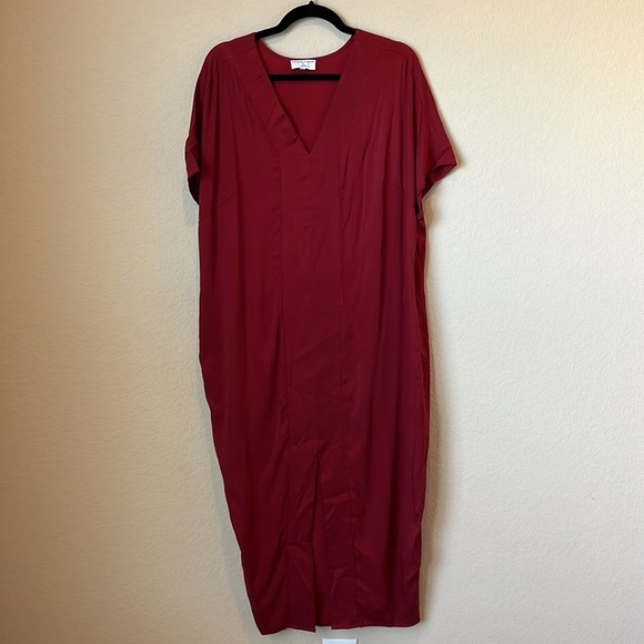 Universal Standards X J. Crew Maroon Midi Dress - Picture 4 of 8
